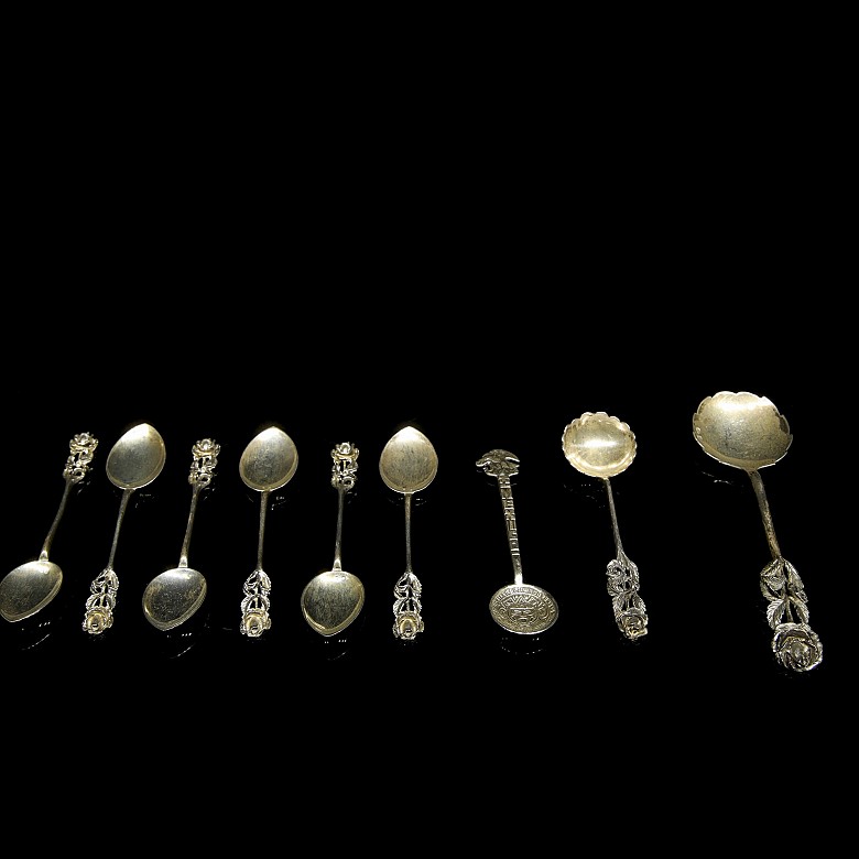 Conjunto de cucharillas de plata, s.XX