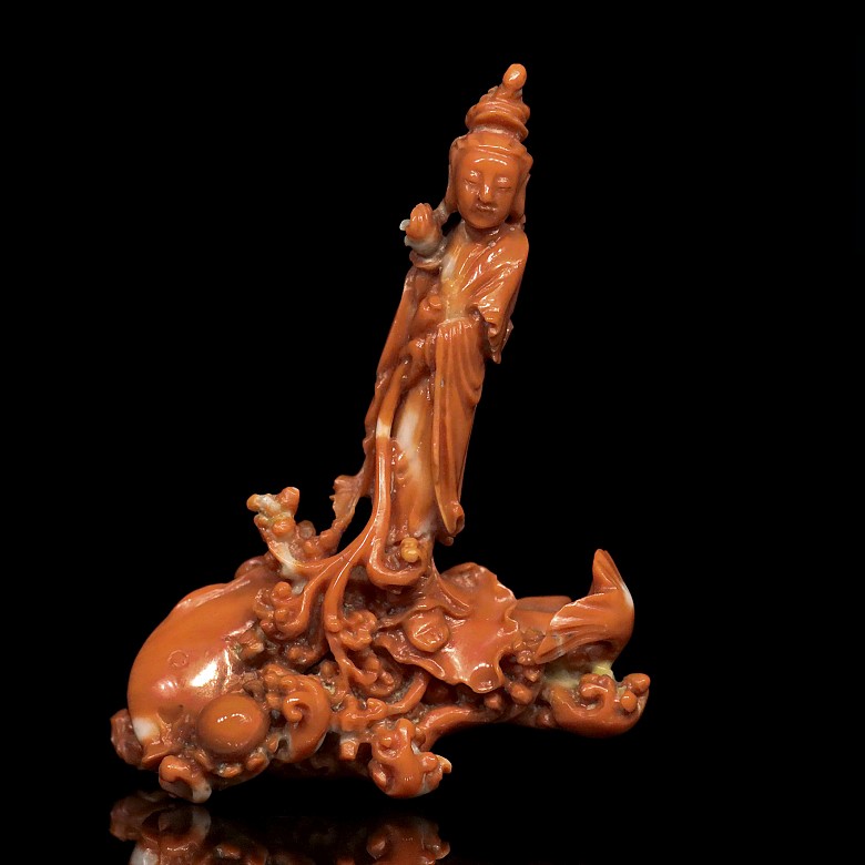 Small Chinese coral figurine 