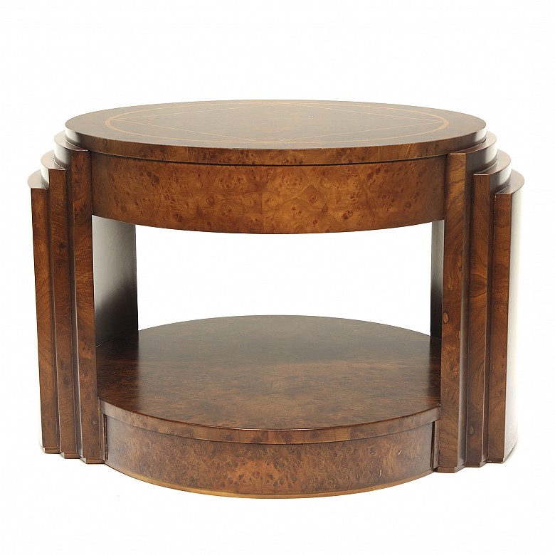 Art Deco elm side table - 2