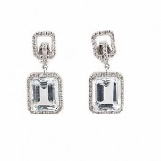 Earrings in 18k white gold with aquamarines and diamonds