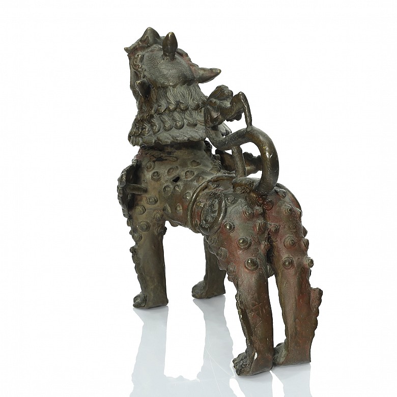 León guardián de bronce, Nepal, S.XIX