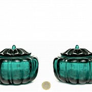 Pair of glass 'Go boxes', Qing dynasty, Qianlong