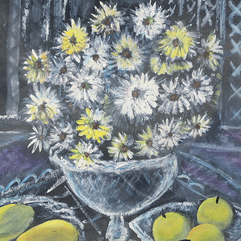 Lin Fengmian (1900-1991) ‘Still life with chrysanthemums and pears’, 20th century