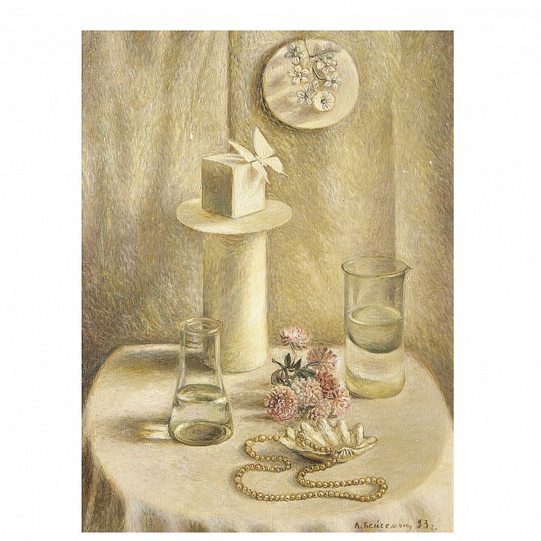 Elena Beisembinova (20th century) ‘Still life with pearls’, 1993