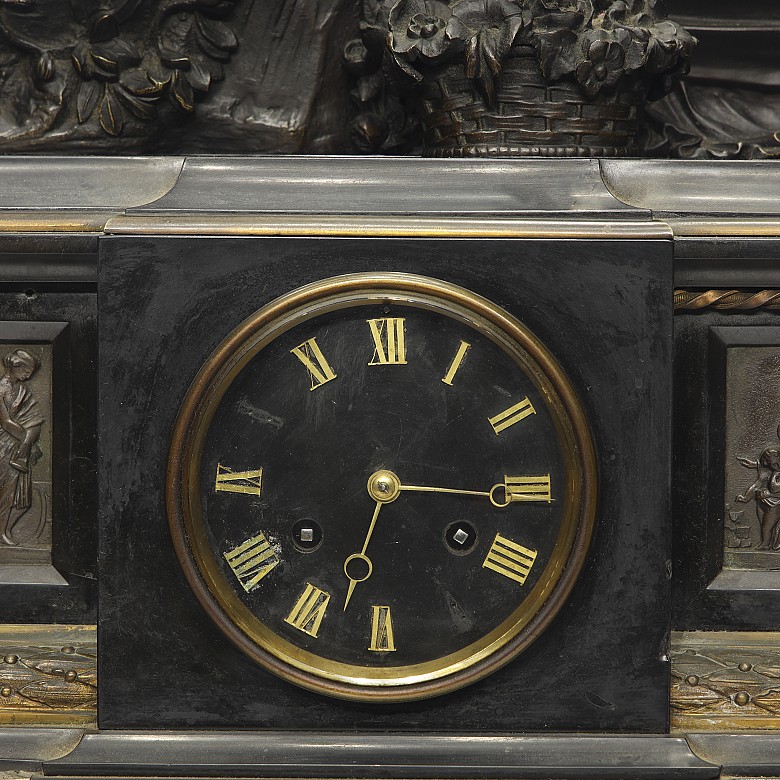 Louis Alfred Habert (1824-1893) ‘Mantel clock with garniture’