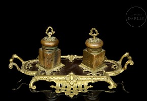 Stone and bronze scribe's desk, 19th century