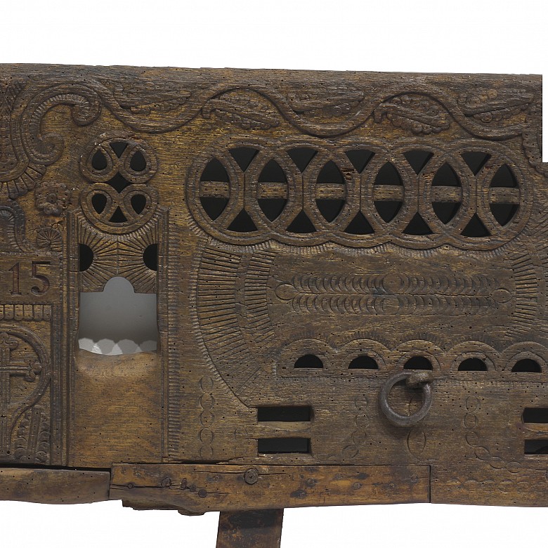 Three wooden yokes with reliefs, early 20th century - 10