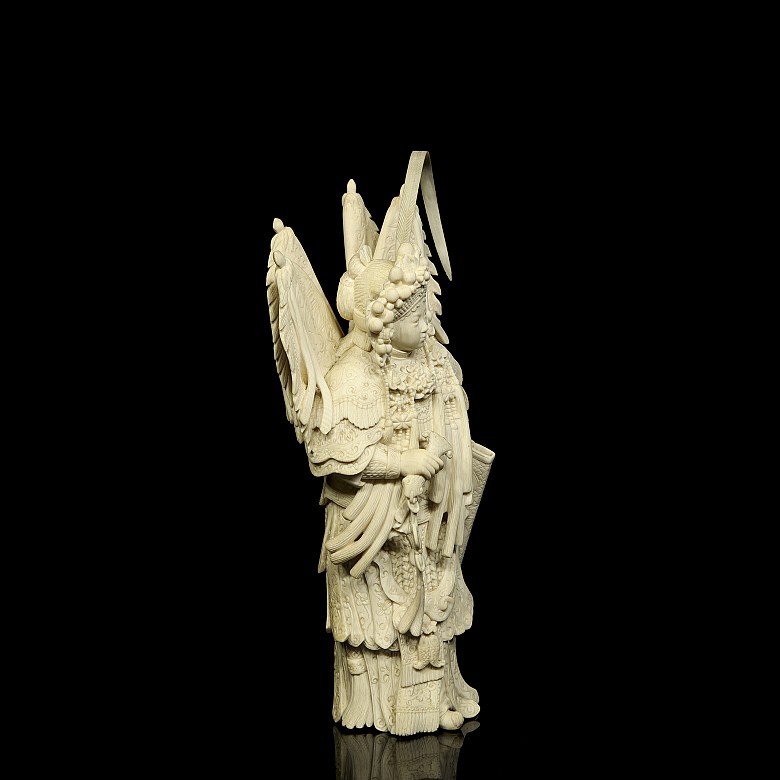 Carved ivory figure ‘Chinese warrior’, early 20th century