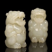 Pair of white jade bears, Eastern Han Dynasty