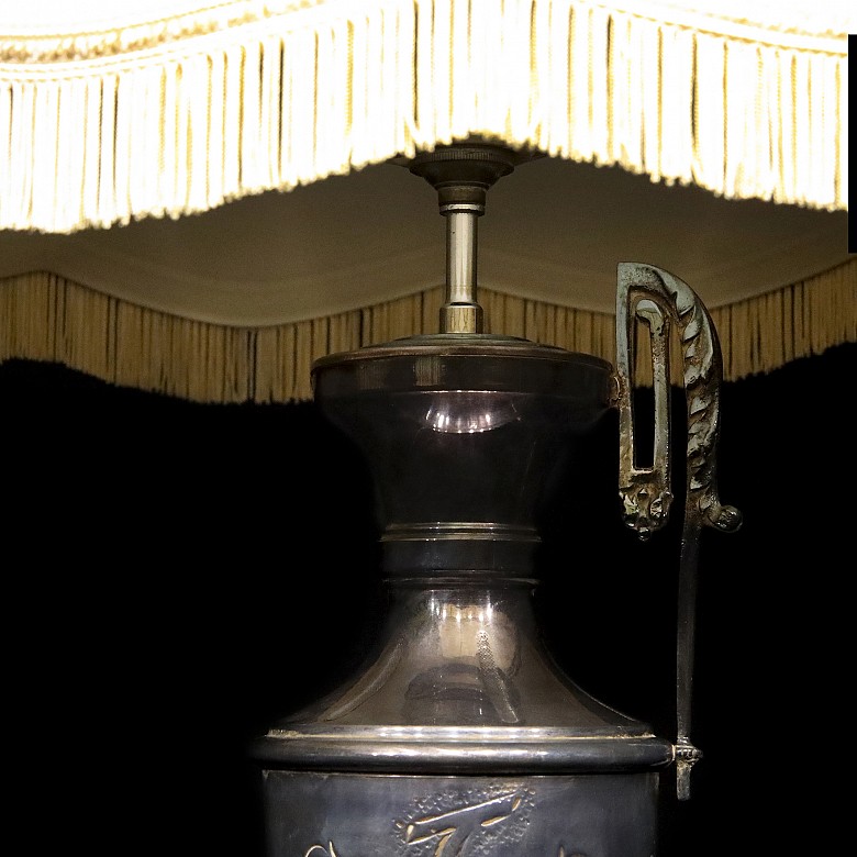 Lamp with metal foot, 20th century