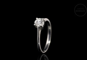 Solitaire white gold with brilliant 0.40 ct