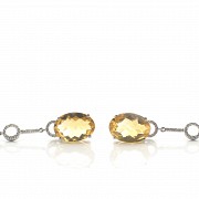 Earrings in 18k white gold with citrines and diamonds