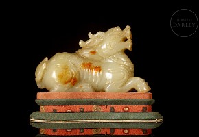 Carved jade figure ‘Qilin’, Qing Dynasty