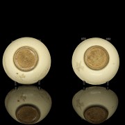 Two small glazed ceramic bowls ‘Symbols’, 20th century