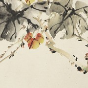 Zhao Shao'Ang (1905-1998) ‘Sparrow on a Gourd’, 20th century