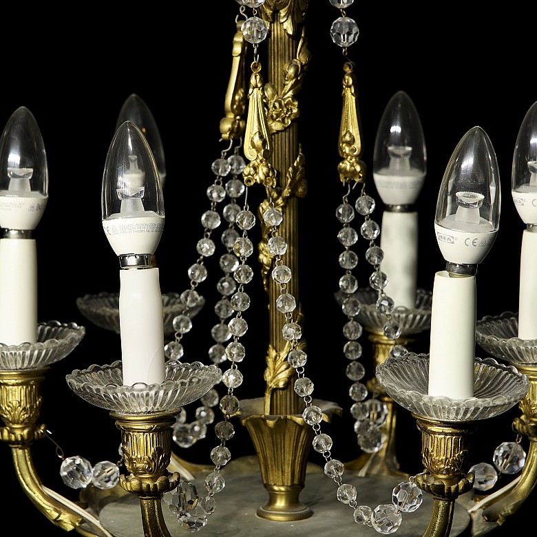 Ceiling lamp with glass beads, 20th century