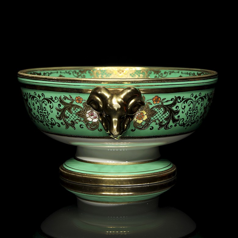 Porcelain enamelled bowl ‘Landscape on the lake’, 20th century