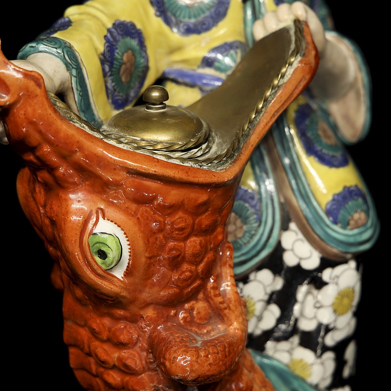 Chinese porcelain scrivener “Man with crocodile” 20th century