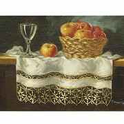 Màrquez Gea (20th century) “Still life with apples”