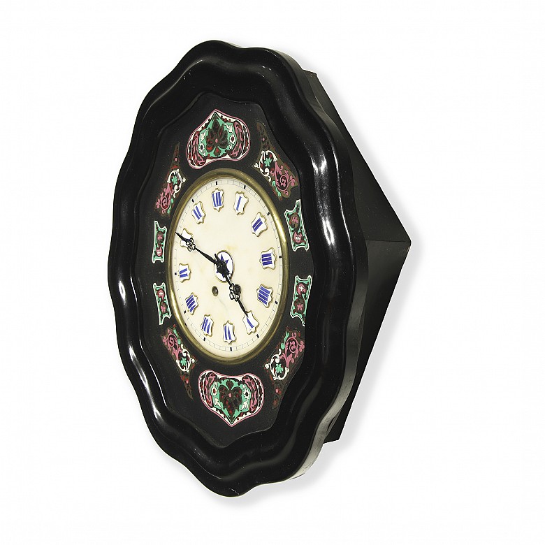 Inlaid wall clock, late 19th century