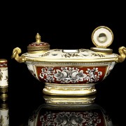 Porcelain writing desk “Flowers on red background” 18th-19th century