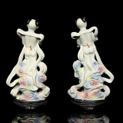 Pair of porcelain children, 20th century