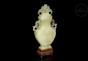 Carved jade vase, 20th century