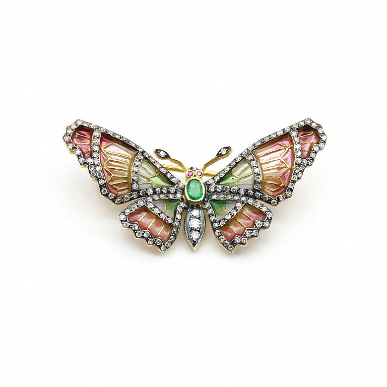 18k yellow gold butterfly clasp.