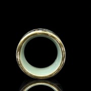 Porcelain enameled archer ring, 20th century