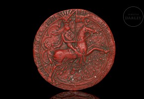 Red wax seal ‘Knight’, 15th century