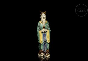 Polychrome terracotta statuette ‘Wise Man’, 20th century