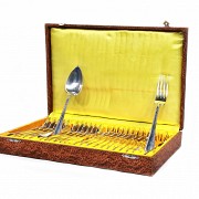 Dutch punched silver cutlery box, pps.s.XX