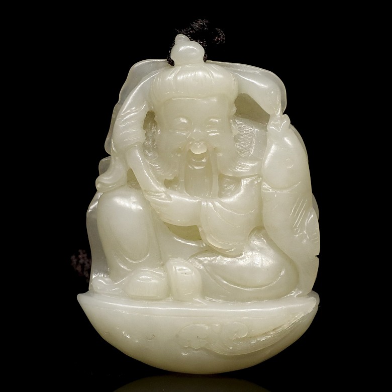 White jade ‘Fisherman’ pendant, Qing dynasty