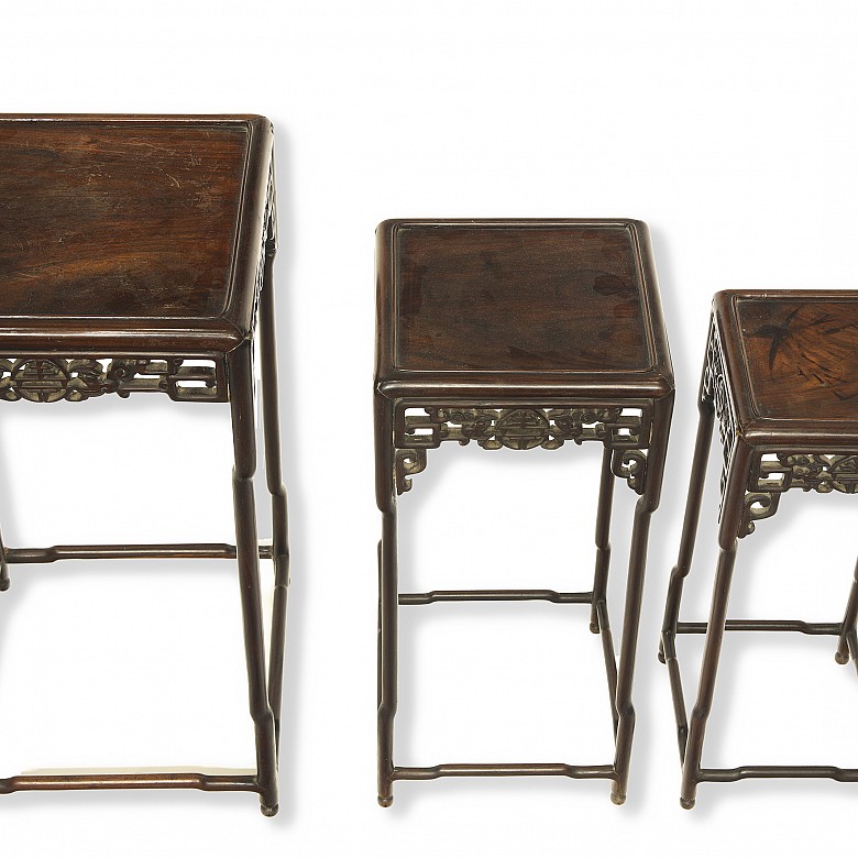 Chinese wooden nesting tables, 20th century