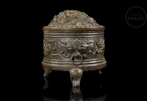 Carved stone censer ‘Dragons’, Han style