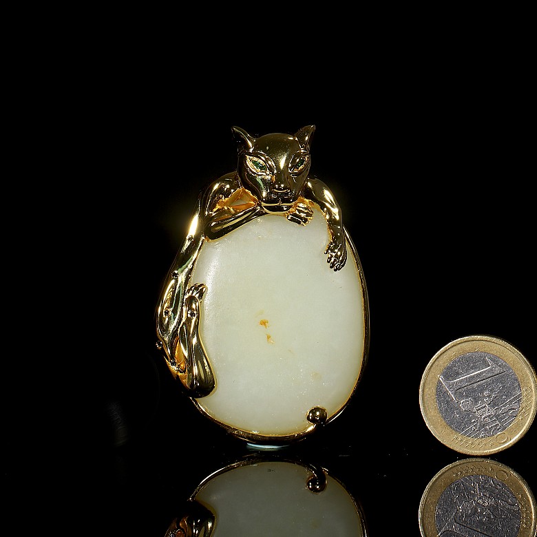 Silver and jade pendant ‘Leopard’, Qing dynasty