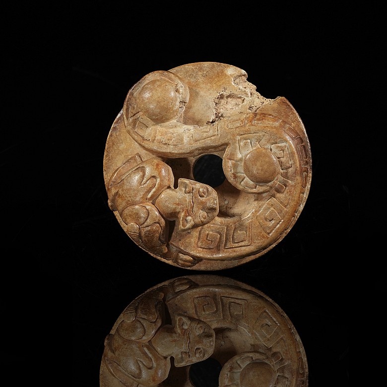 Carved jade disc ‘Beast’, Han style