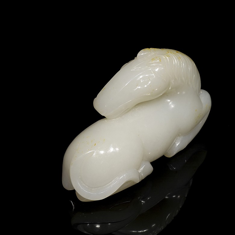 White jade figure 'horse', Qing dynasty, Qianlong