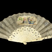 Bone handle fan ‘Scenes’, 20th century