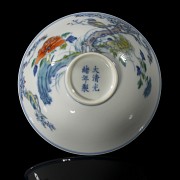 Doucai “Flowers and Birds” bowl, Qing Dynasty