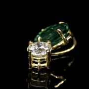 Yellow gold with emerald and brilliant pendant - 5