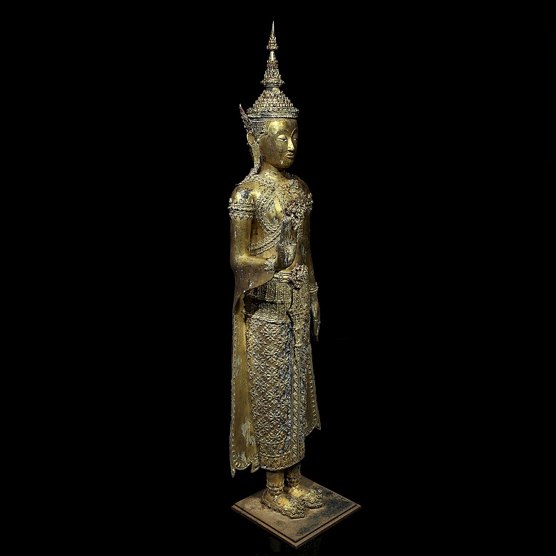 Thai Buddha in golden bronze, 20th century