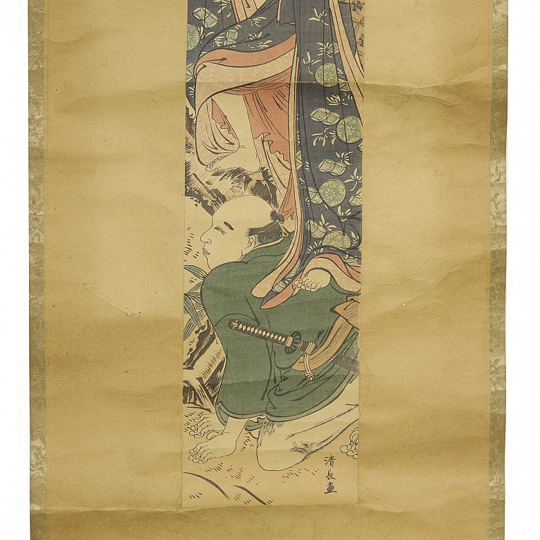 Japanese painting ‘Noble couple’ 20th century