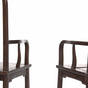 Pair of Chinese wooden chairs, Ming style.