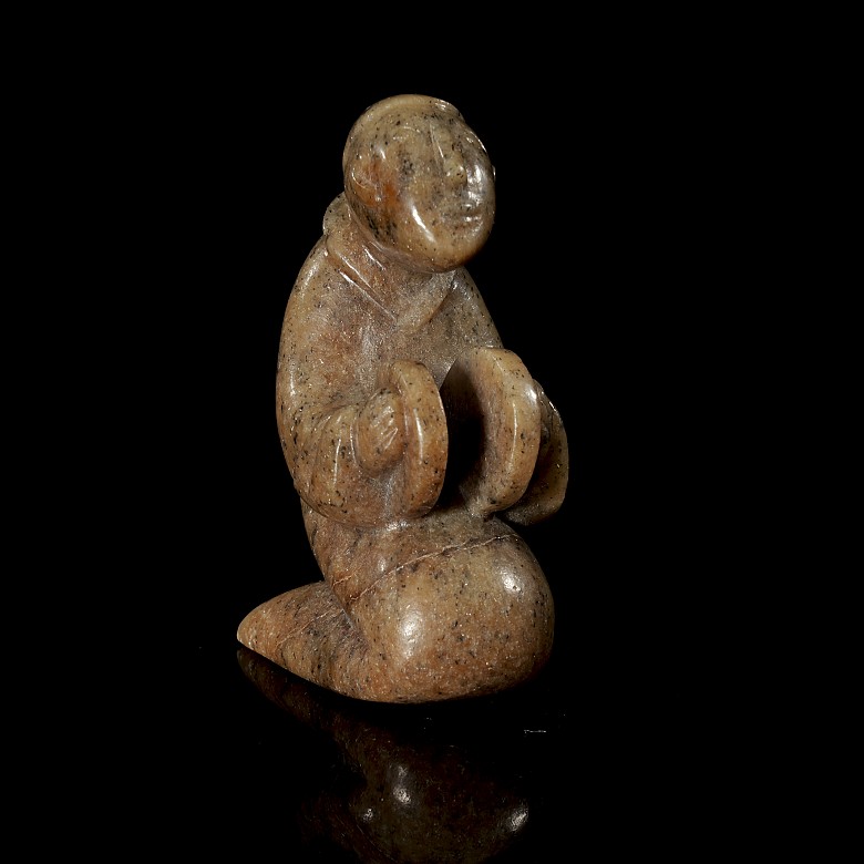 Carved jade ‘Musician’ figurine, Han style