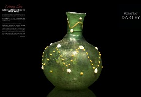 Green glass flask, Tang dynasty