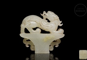 White jade ‘Dragon’ seal, Western Han dynasty