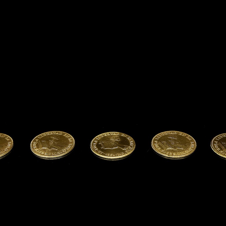 Five gold coins “Republic of Mexico”