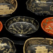 Set of lacquered wooden bowls, 20th century - 2