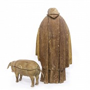 Wooden sculpture of Saint Anthony the Abbot and a pig, 19th century - 4